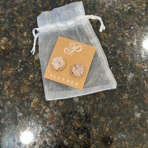 Plunder Sparkling Pink and Gold Earrings